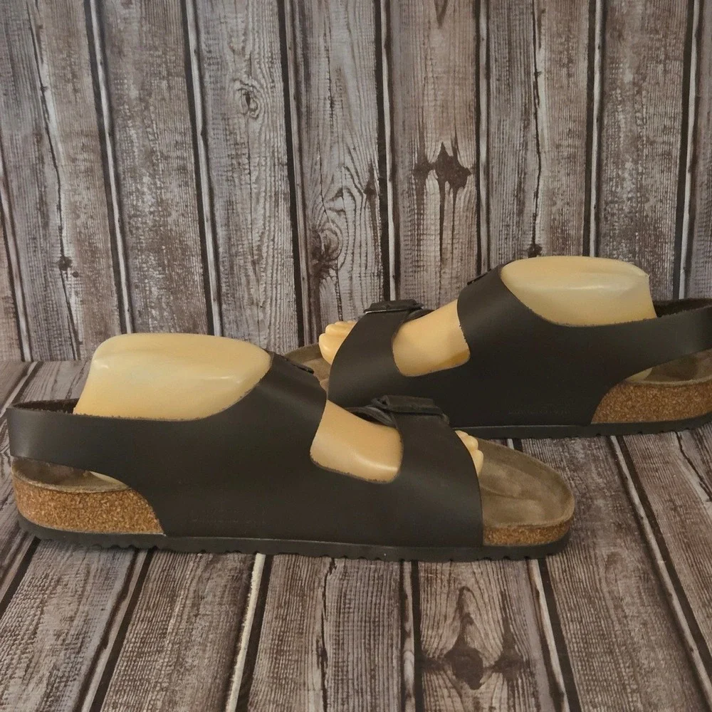 Sz 45 R/ 12 Mens Birkenstock Milano Brown Leather Backstrap Sandals Excellent